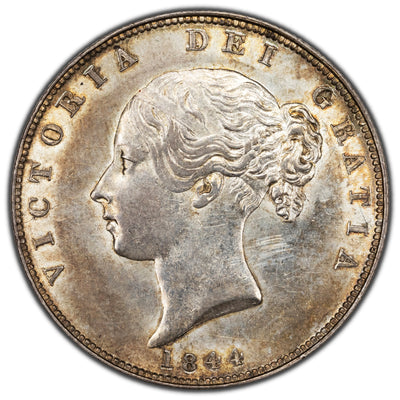 Great Britain 1844 1/2 Half Crown Silver Coin SP #3888