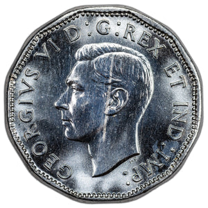 SOLD Canada 1944 5 Cents Nickel Coin - BU (scratch)