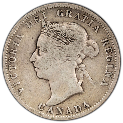 Canada 1900 25 Cents Quarter Silver Coin - Fine