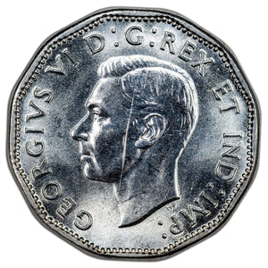 SOLD Canada 1944 5 Cents Nickel Coin - BU (scratch)