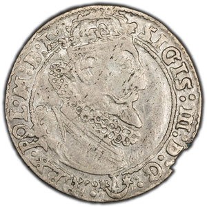 Poland 1625 Kraków 6 Grosze Silver Coin