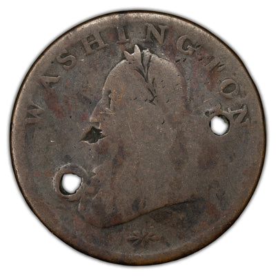 United States N.D (c.1820) Washington Double Head One Cent Token Baker-6 - Holed