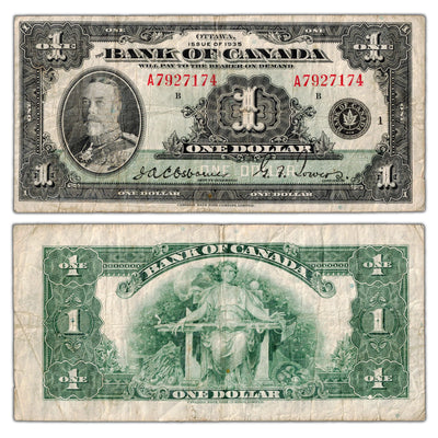 $1 1935 Bank of Canada Note English Text Series A BC-1 - F/VF