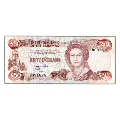Bahamas N.D. (1984) $50 Fifty Dollars Note P #48b - VF