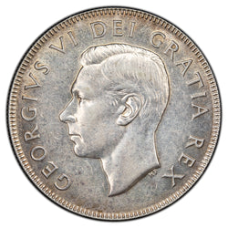 Canada 1948 50 Cents Half Dollar Silver Coin - Extra Fine