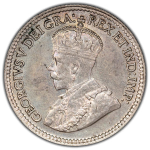 SOLD Canada 1920 5 Cents Silver Coin - Almost Uncirculated