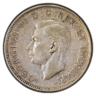 SOLD Canada 1947 Dot 25 Cents Quarter Silver Coin - Fine