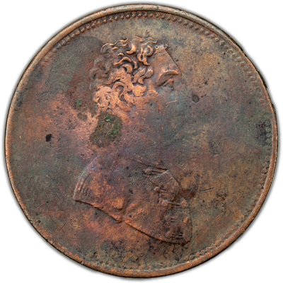 Lower Canada 1825 Closed Sleeve Halfpenny Token LC-53A2 - Cleaned