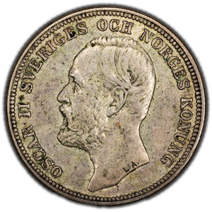 Sweden 1904 2 Kronor Silver Coin KM #761