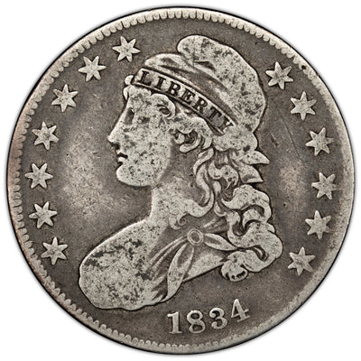 United States 1834 50 Cents Capped Bust Half Dollar Silver Coin