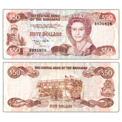 Bahamas N.D. (1984) $50 Fifty Dollars Note P #48b - VF
