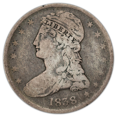 SOLD United States 1838 Reeded Edge 50 Cents Capped Bust Half Dollar Silver Coin