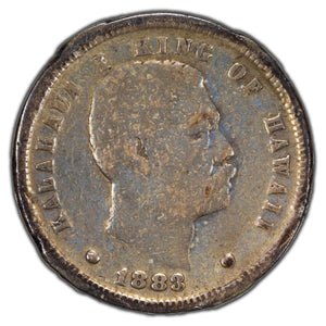 SOLD Hawaii 1883 10 Cents Silver Coin - Cleaned/Bent