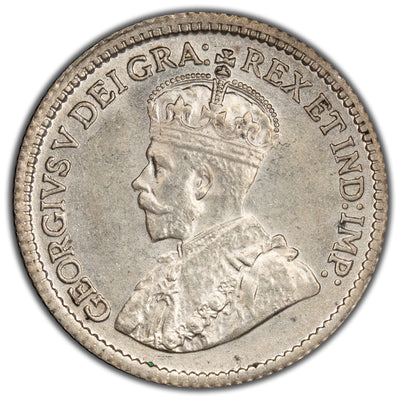 Canada 1917 5 Cents Silver Coin - AU-58