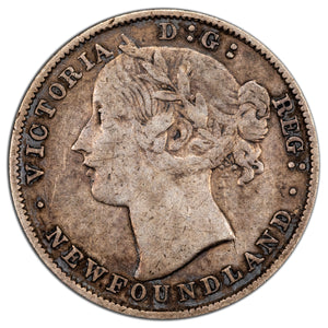 Newfoundland 1894 20 Cents Silver Coin - F-15