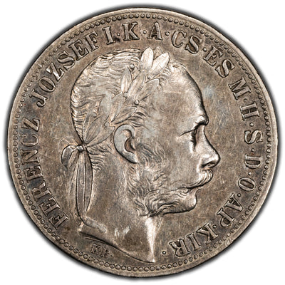 Hungary 1891 Forint Silver Coin KM #475