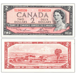 SOLD $2 1954 Bank of Canada Note Lawson-Bouey R/G Prefix BC-38d - Choice UNC