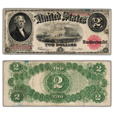 SOLD United States 1917 $2 Legal Tender Large Size Note Fr #60