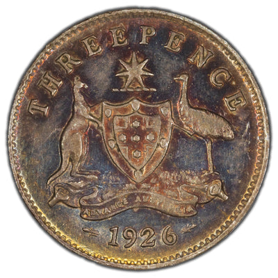 Australia 1926 3 Pence Silver Coin KM #24