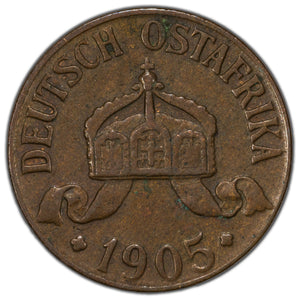 SOLD German East Africa 1905-J 1/2 Heller Coin