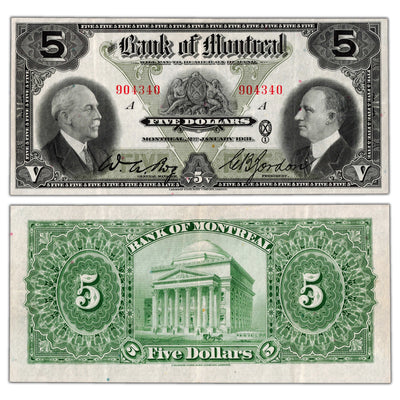 $5 1931 Bank of Montreal Canada Chartered Note #505-58-02 - VF/EF