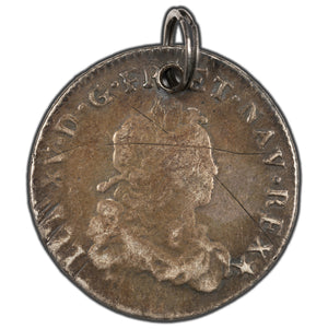 SOLD France Montpellier 1720 N 1/3 Ecu Silver Coin Dy Royales #1667 - Holed