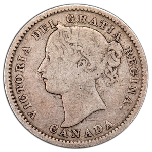 SOLD Canada 1899 Small 9's 10 Cents Dime Silver Coin - Scratches