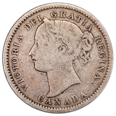 Canada 1899 Small 9's 10 Cents Dime Silver Coin - Scratches