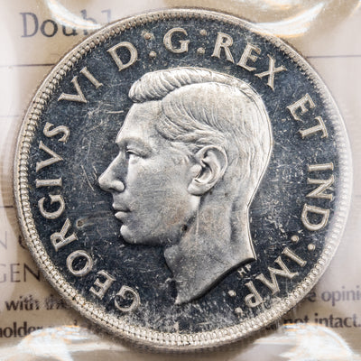 SOLD Canada 1945 Double HP $1 Silver Dollar Coin - ICCS MS-62