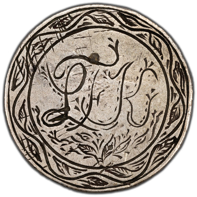 Canada 1858 20 Cents Silver Coin Love Token - "L.F.K"