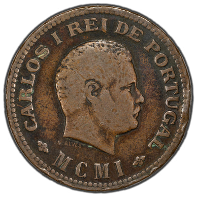 Portuguese India 1901 1/4 Tanga Coin KM #15