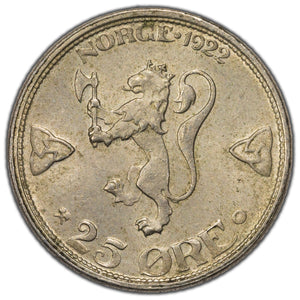 SOLD Norway 1922 25 Ore Coin KM #381