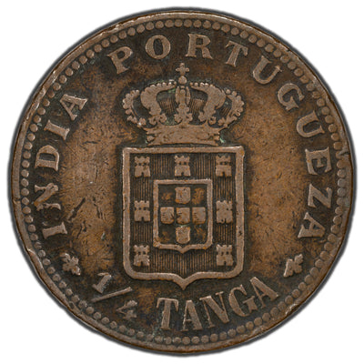 Portuguese India 1901 1/4 Tanga Coin KM #15