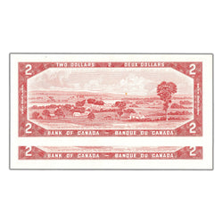 SOLD $2 1954 Bank of Canada Notes R/G Prefix BC-38d - 2 Consecutive Choice UNC