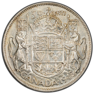 SOLD Canada 1948 50 Cents Half Dollar Silver Coin