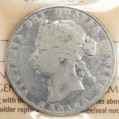 SOLD Canada 1888 Obverse 3 50 Cents Half Dollar Silver Coin - ICCS VG-8