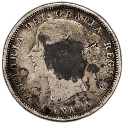 Canada 1858 20 Cents Silver Coin Love Token - "L.F.K"