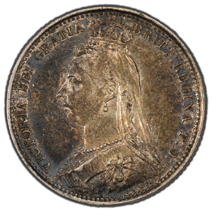 SOLD Great Britain 1889 6 Six Pence Silver Coin KM #760
