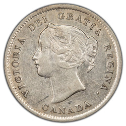 Canada 1871 7/7 5 Cents Silver Coin - EF