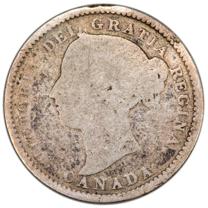 SOLD Canada 1892 Obverse 5 10 Cents Dime Silver Coin - Bent
