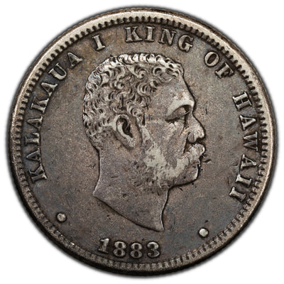 SOLD Hawaii 1883 25 Cents Quarter Silver Coin - One Year Type!