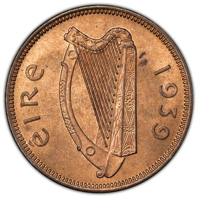 SOLD Ireland 1939 1/2d Half Penny Coin SP #6644 - Uncirculated