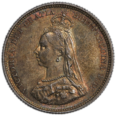 Great Britain 1887 Shilling Silver Coin  - Uncirculated