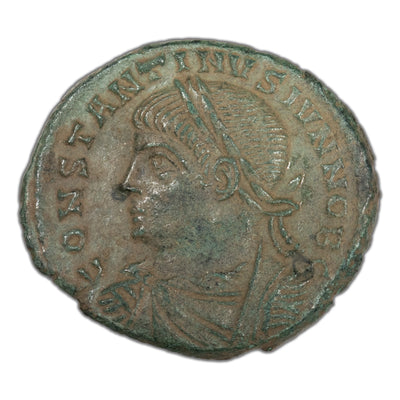 Ancient Rome AD 326 Constantine II AE Nummus Coin RIC #289 2.45g