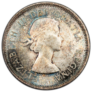 SOLD Canada 1960 25 Cents Quarter Silver Coin - MS-64 Nice Colour!