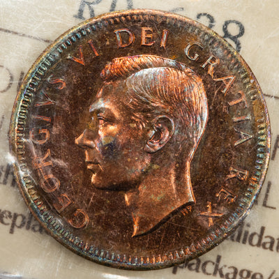 SOLD Canada 1950 1 Small Cent Coin - ICCS Specimen SP-65 Red Cameo