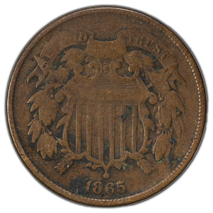 SOLD United States 1865 Fancy '5' 2 Cents Coin