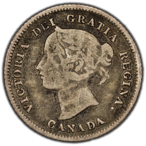 SOLD Canada 1875-H Small Date 5 Cents Silver Coin - VG+