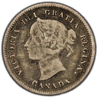 SOLD Canada 1875-H Small Date 5 Cents Silver Coin - VG+