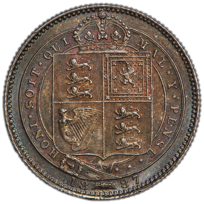 Great Britain 1887 Shilling Silver Coin  - Uncirculated